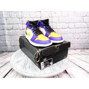 Nike Air Jordan 1 Mid "Lakers" Dark Concord/Taxi-White-Black	Men 9.5	New OG Box